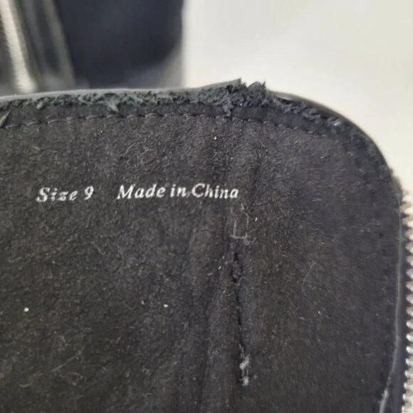 Dolce Vita Black Leather Combat Boots With Buckle Straps & Side Zipper Rugged Lu - Picture 7 of 8